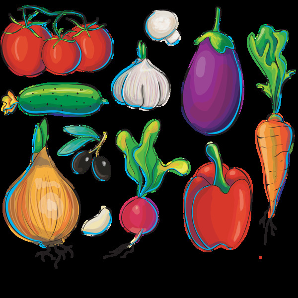 各种蔬菜插图免抠png透明图层素材