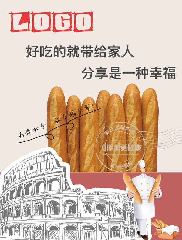 法国面包美食海报