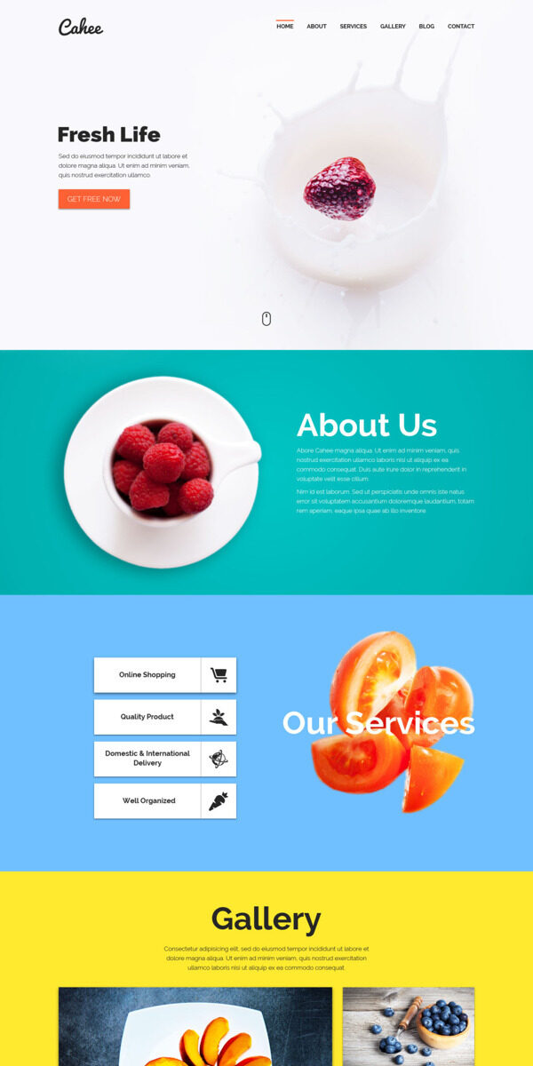 彩色食品网站设计