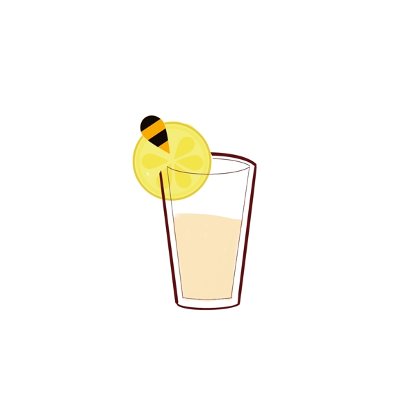 蜂蜜柠檬红茶奶茶店清新可爱饮料