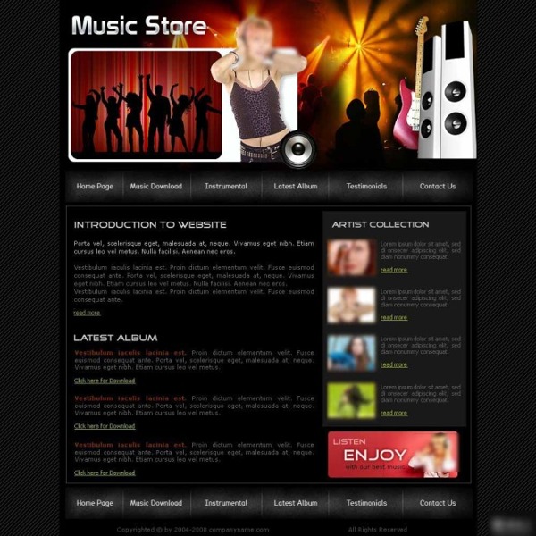 个性舞会音乐网页模板