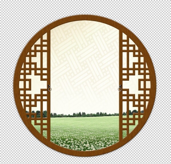 中式古典圆框