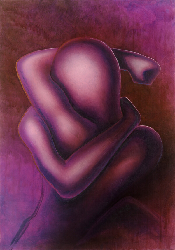 紫色抽象人物作品图片