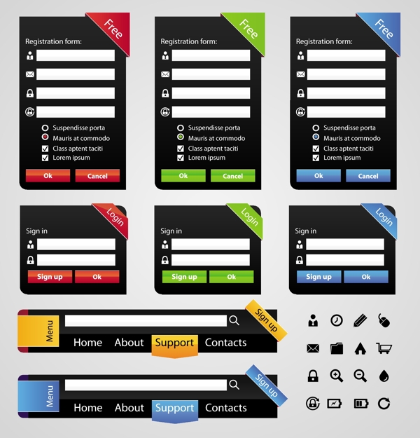 实用的网页元素矢量素材02