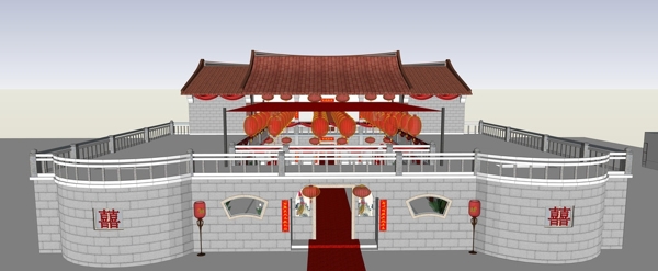 中式婚礼SU草图模型