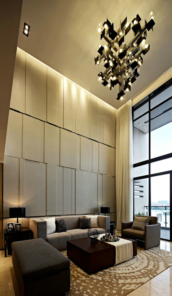 现代简约家庭沙发大灯设计图