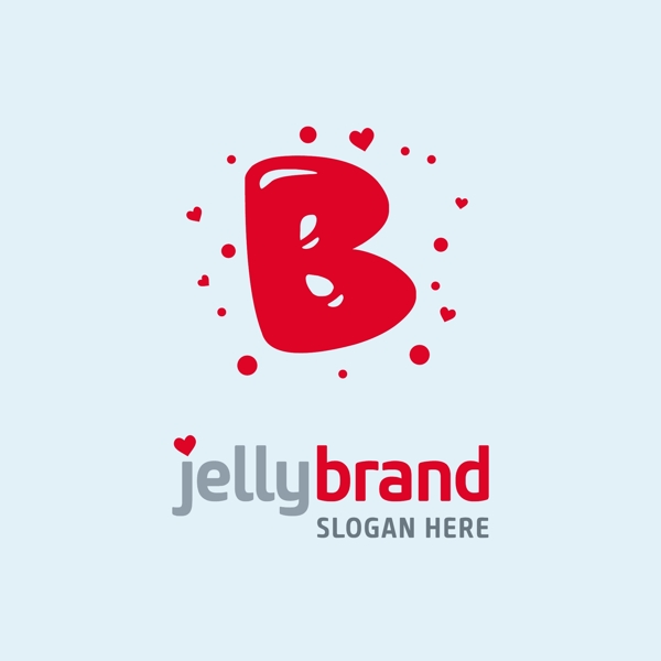 红色字母B标志logo设计模板
