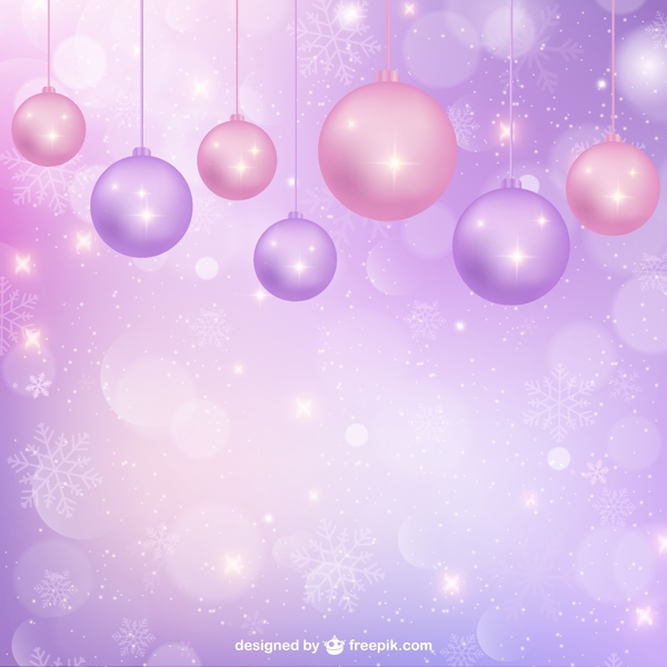 紫色背景圣诞装饰品