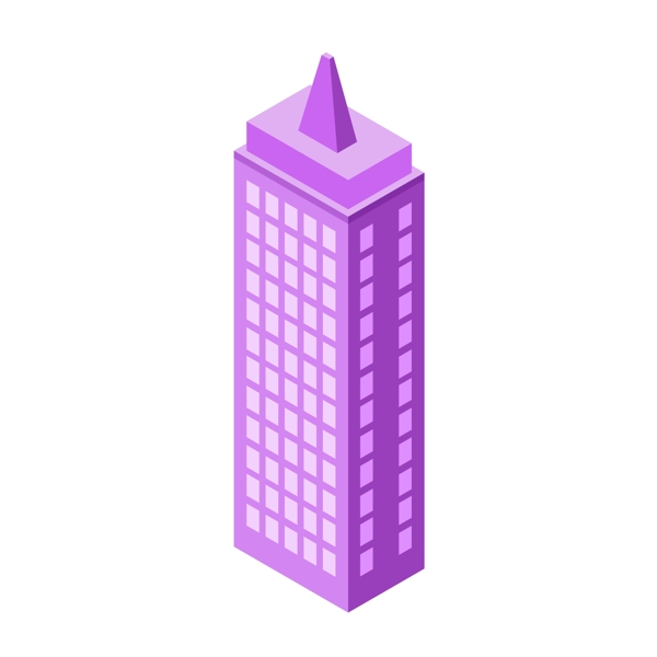 紫色立体高楼大厦