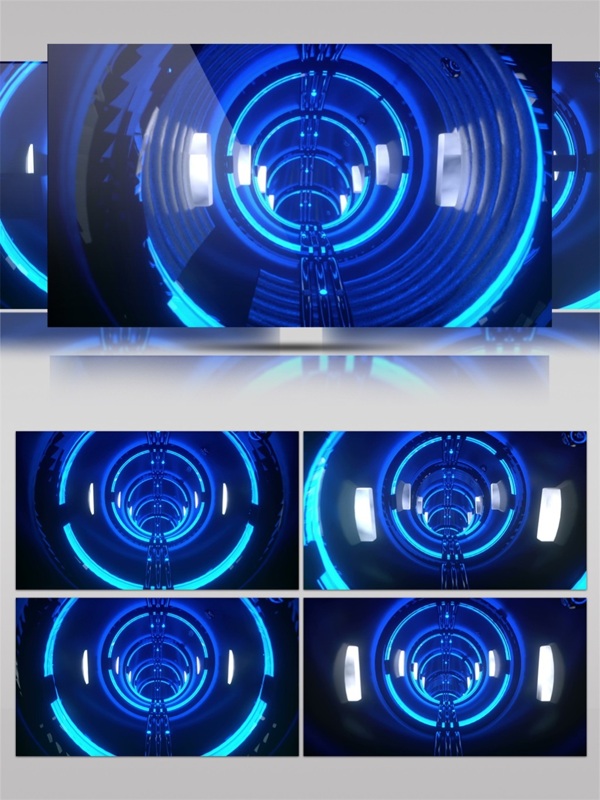 蓝色螺旋光环视频素材