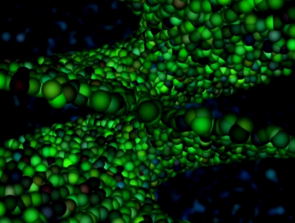 绿色DNA粒子