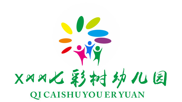 七彩校园学校标志logo