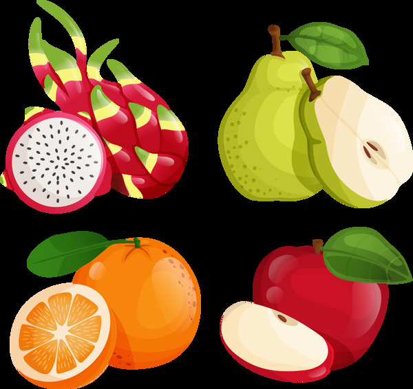 漂亮水果插画图标免抠png透明图层素材