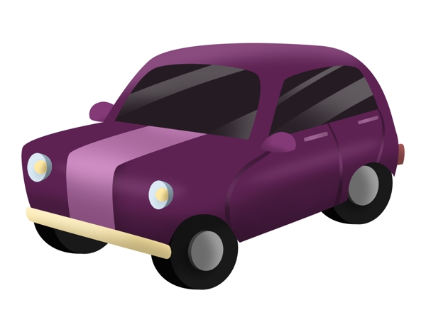 紫色的小汽车插画