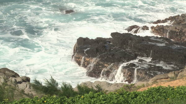 巨浪的夏威夷景观3股票的录像视频免费下载