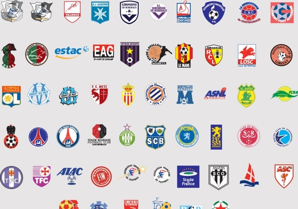 全球2487个足球俱乐部球队标志法国图片