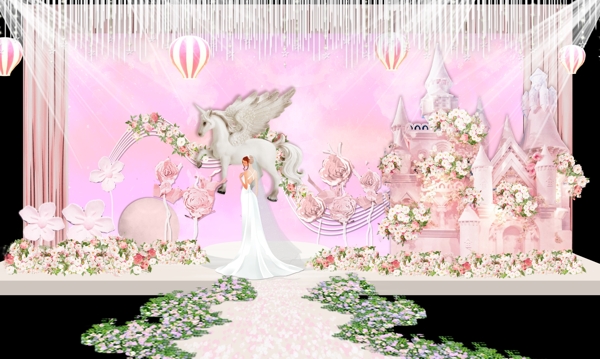 梦幻城堡室内婚礼效果图