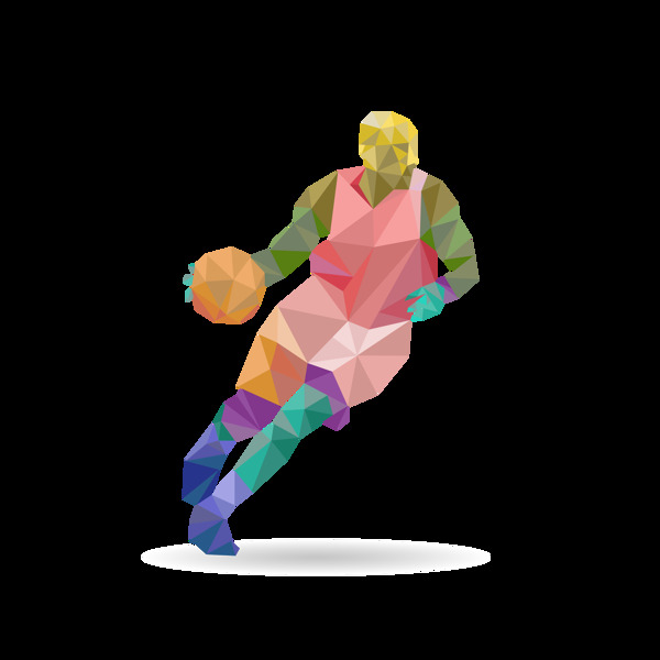手绘打篮球的人免抠png透明图层素材