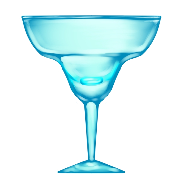 蓝色的玻璃三角杯