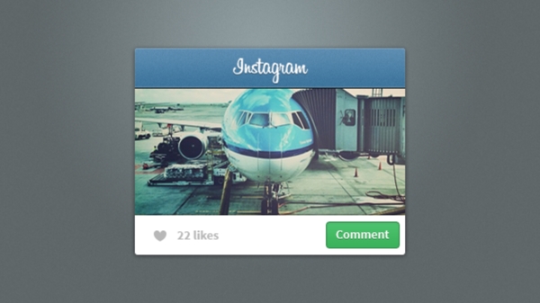 图像和评论PSD迷你Instagram部件