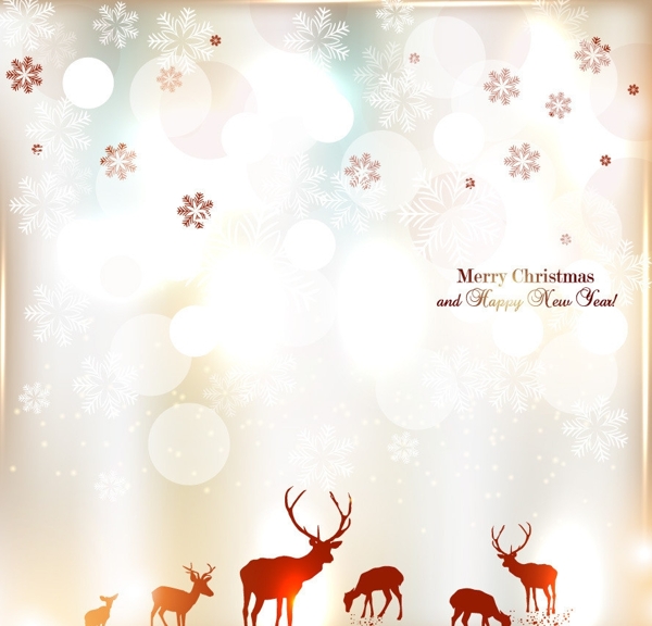 梅花鹿圣诞背景图片