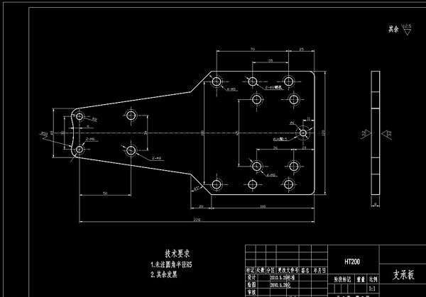 承板CAD机械图纸图片