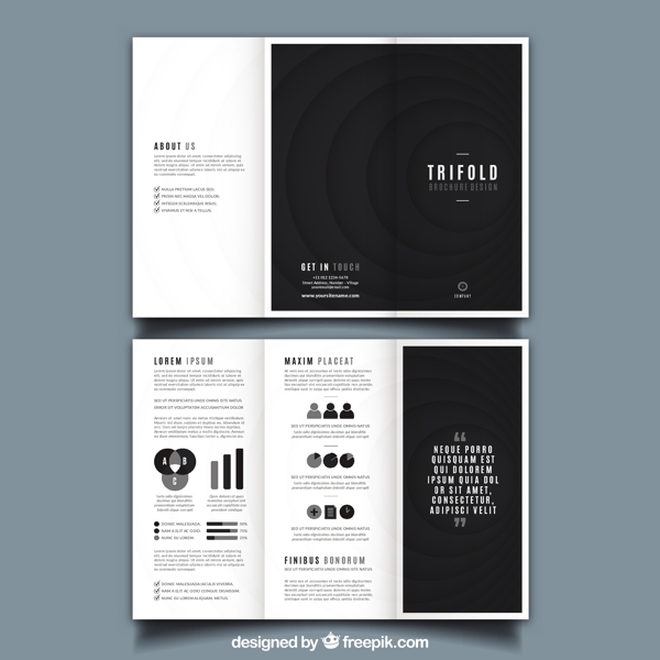 三折页宣传册设计与黑色圆形
