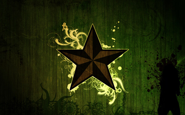 星星绿色背景