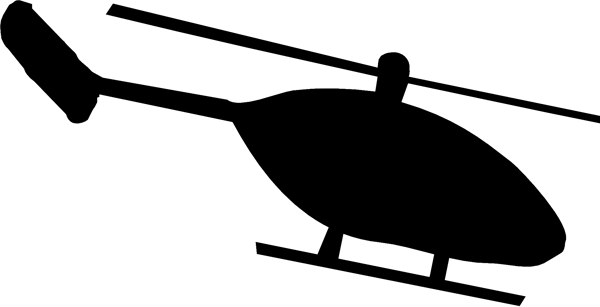 直升机剪影矢量图图片