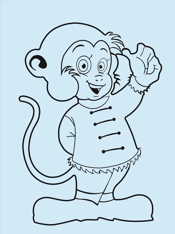 卡通猴子小猴子失量图