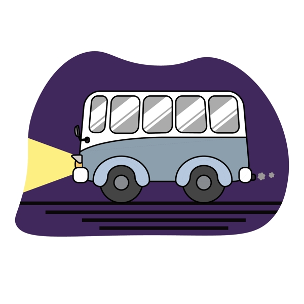 交通工具小巴士吃鸡道具卡通图标