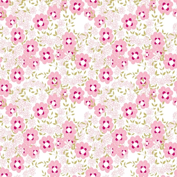 粉色小花卡通水墨矢量花朵纹理背景素材