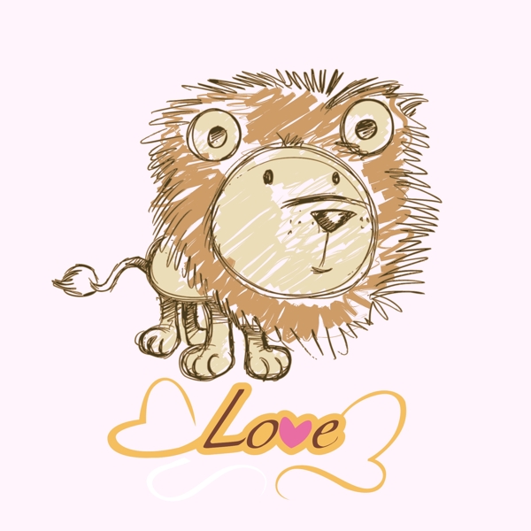 印花矢量图T恤图案图文结合动物狮子免费素材