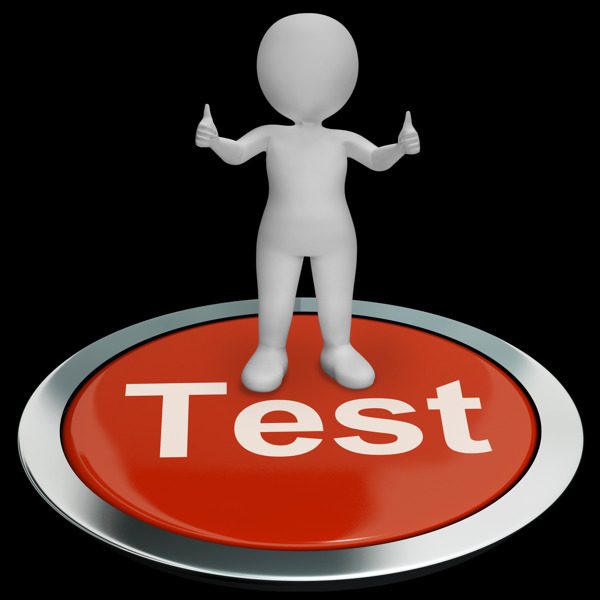 试验按钮显示测试和在线问卷调查