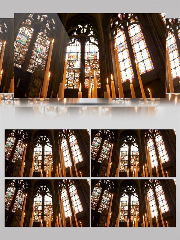 教堂彩色玻璃建筑视频素材