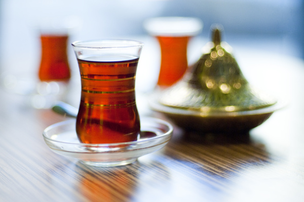 土耳其茶杯摄影图片