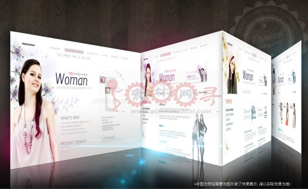 唯美的韩国女性网页设计模板psd