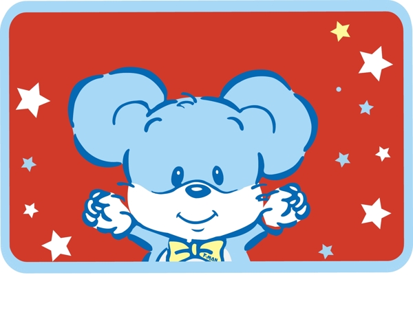 印花矢量图卡通动物老鼠星星免费素材