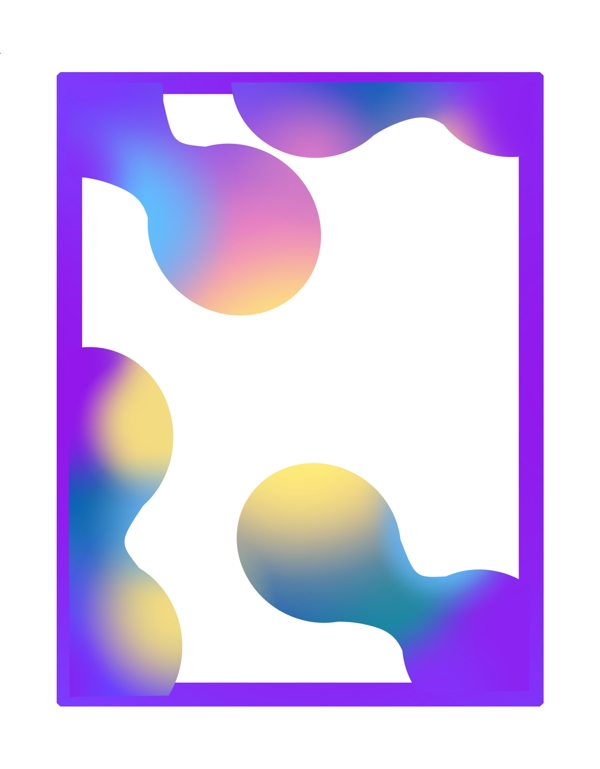 紫色孟菲斯风格几何线性边框