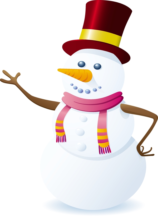 雪人矢量素材雪人帽子围巾冬天圣诞节矢量素材EPS格式