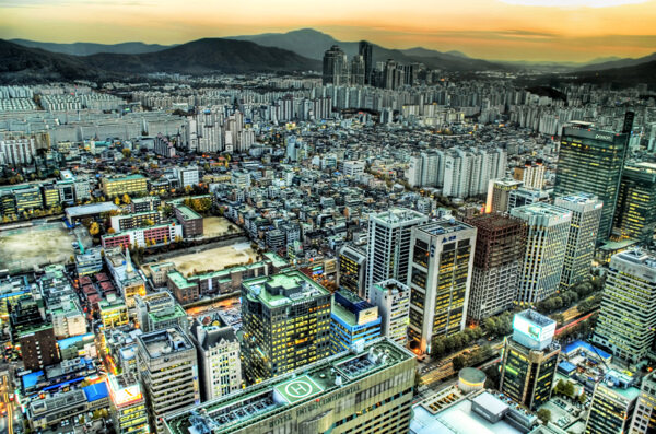 韩国城市俯视图片