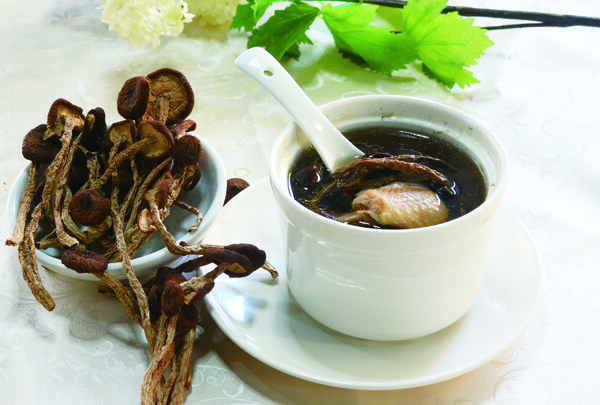 茶树菇炖老鸡汤