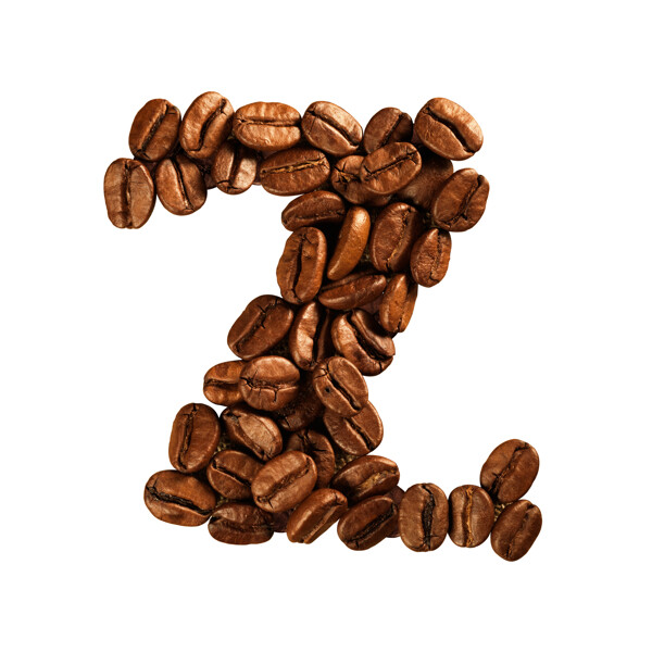 咖啡豆组成的字母Z