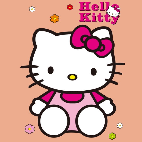 印花矢量图可爱卡通卡通形象HELLOKITTY免费素材