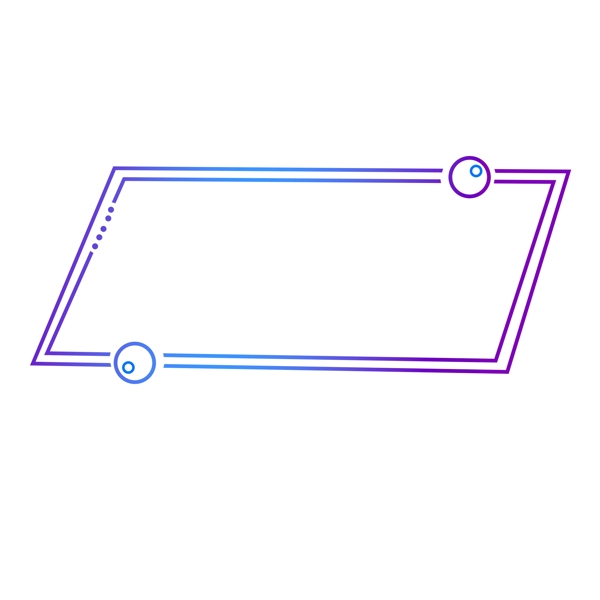 科技边框蓝紫渐变矩形元素设计