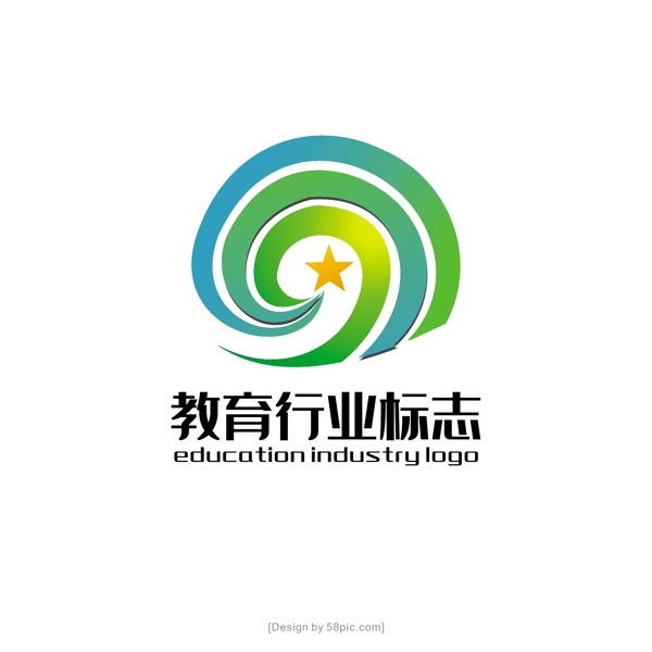 螺旋扁平风教育行业logo