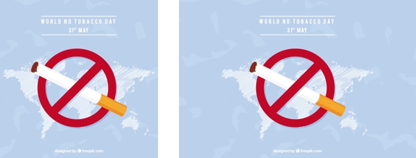 世界无烟日背景与禁止标志