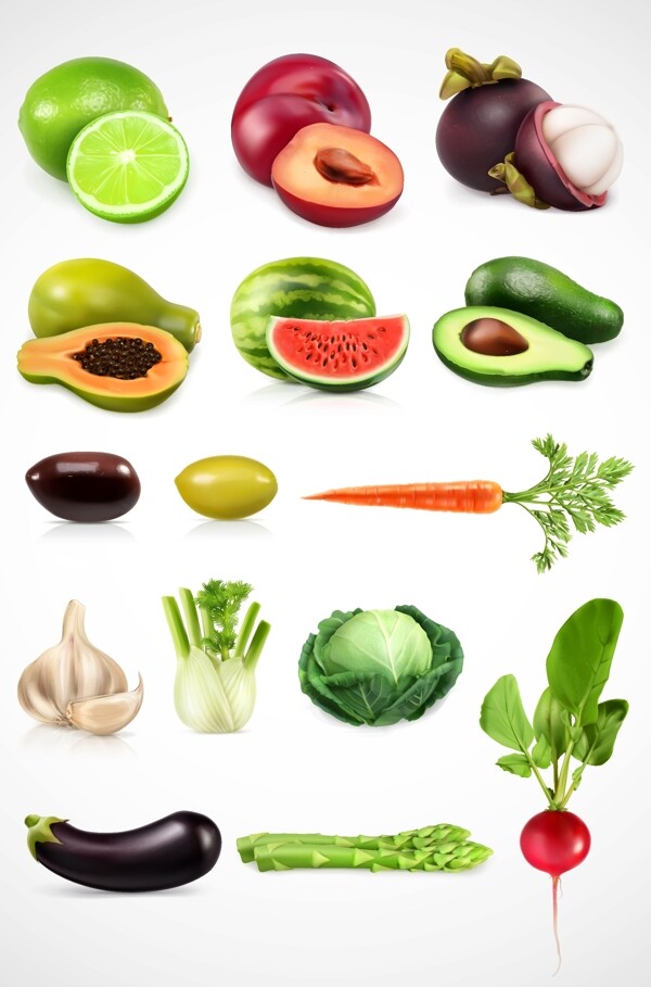 蔬菜水果矢量图形图标