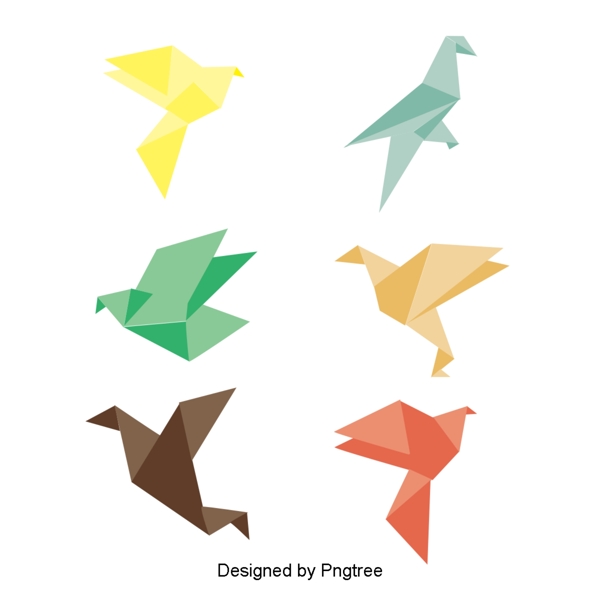 简单的手绘鸟折纸设计