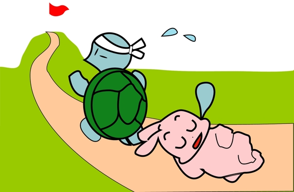 插画设计龟兔赛跑图片